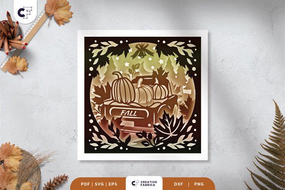 Fall Truck with Pumpkin 3D Shadow Box: A 3D SVG Review