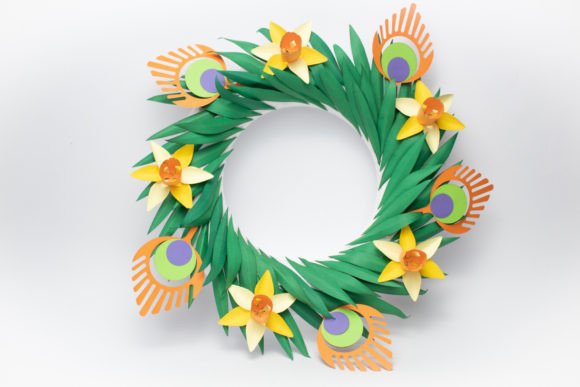 Flower Wreath - Daffodlis: 3D SVG for Floral Compositions