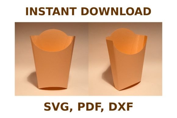 French Fries Box Template: 3D SVG Shapes