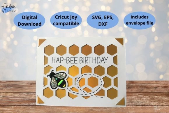 Hap-bee Birthday Insert Card SVG: A 3D Design Review