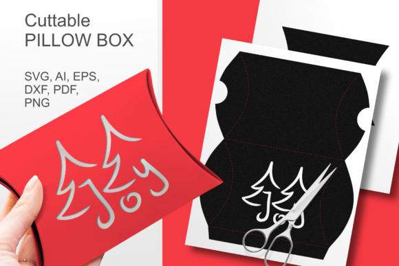 JOY Xmas Trees Pillow Box Template: 3D SVG Review