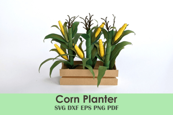 Mini Corn and Garden Box: 3D SVG Paper Flowers