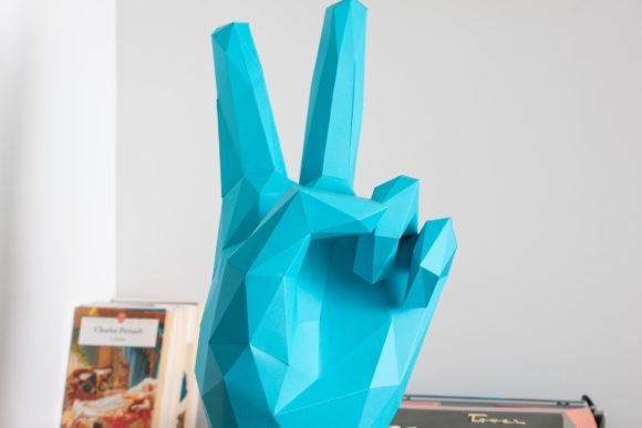 Peace Hand Sign Paper Sculpture: 3D SVG Objects Review