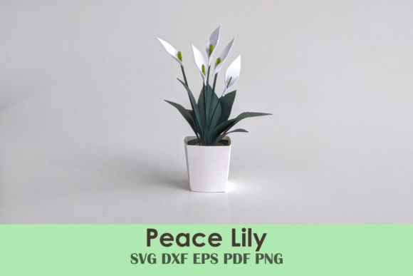 Peace Lily Vase Template Mini: 3D SVG Paper Flowers