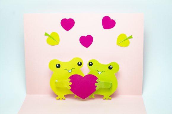 Pop-up Card - Frogs in Love: 3D SVG Greeting Cards