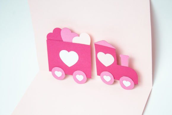 Pop-up Card - Valentine's Train: 3D SVG Greeting Cards