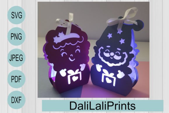 Santa Claus Mrs Claus Luminary Template: 3D SVG Shapes Review
