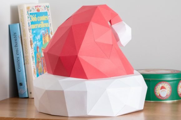 Santa s Hat Paper Sculpture 3D SVG Objects