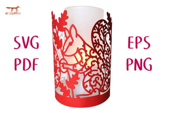 Squirrel Lantern 3D SVG Shapes for Crafting