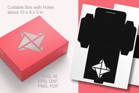 Winter Diamond Window Rectangular Box 3D SVG